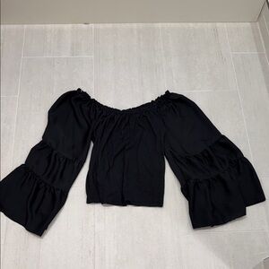 Anthropologie Black Off-Shoulder Top
